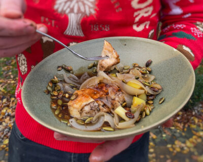 On The Coals Chicken, Leeks and Onion Gravy | Kasai Grills