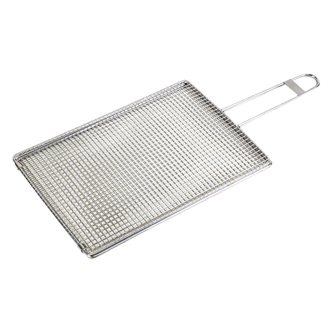 Kasai Stainless Steel Squid Grilling Basket - 30 x 20 x 1cm - 45cm Overall Length