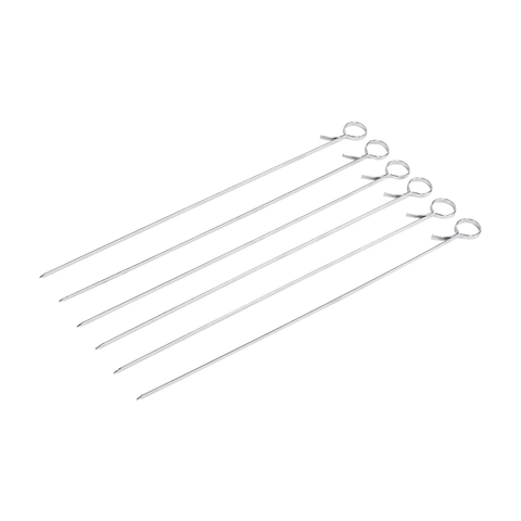 Kasai Stainless Steel Flat BBQ Skewers - Set of 6