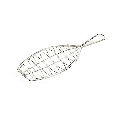 Kasai Stainless Steel Fish Grilling Basket - Medium 31 x 13cm