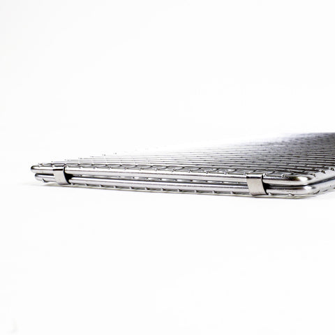 Kasai Stainless Steel Double Grilling Basket - 30 x 20 x 1cm - 45cm Overall Length